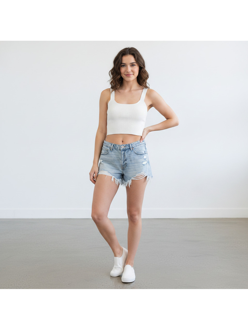 Old Navy Light Wash Distressed Denim Shorts